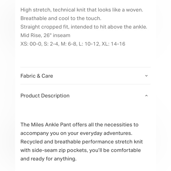 Vuori Miles ankle pants in Clay-Small - Picture 9 of 9